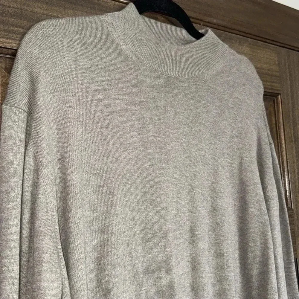 Pronto-Uono Firenze Mock Neck Sweater Men’s XL Tan Brown Italy Cotton Rayon